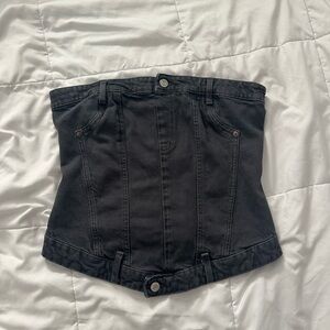 SOLD Trendy Black Denim Bustier